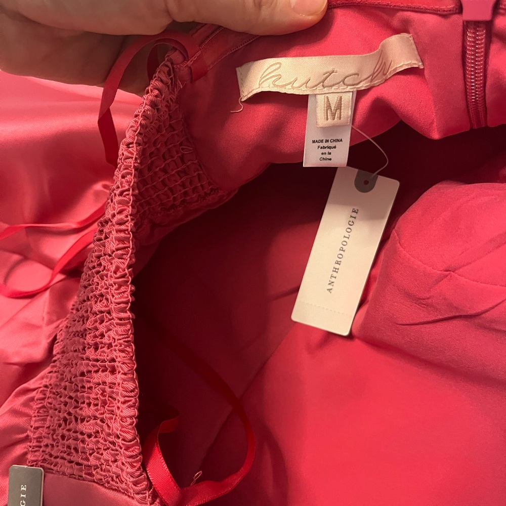 Anthropologie Fuchsia Satin Dress - Picture 7 of 8